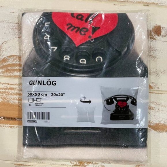 NEW Ikea Velvet Retro Rotary Phone Zip Pillow Cover - Picture 2 of 3